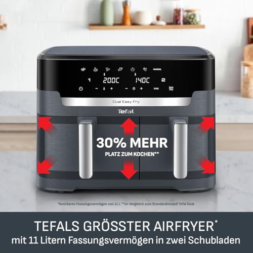 Tefal Easy Fry Dual EY942BE0 Heißluftfritteuse 11 L, 2 Kammern