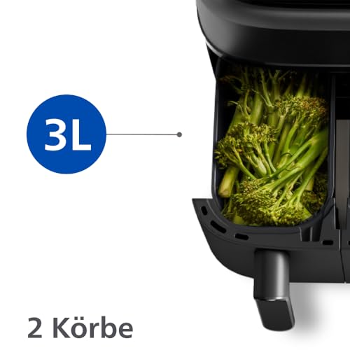 Philips Dual Basket Airfryer 3000 NA350 Heißluftfritteuse 9 L